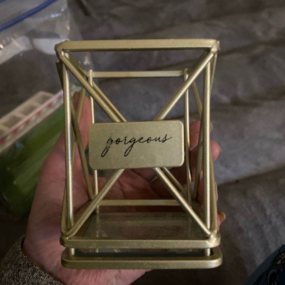 Gold Geometric Gorgeous Make Up Brush Holder and Eyeshadow Pallet Organizer